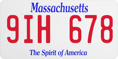 MA license plate 9IH678