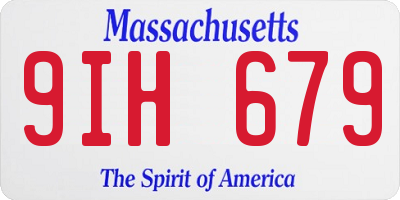 MA license plate 9IH679