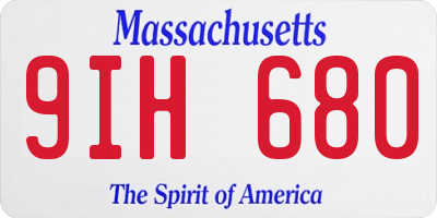 MA license plate 9IH680