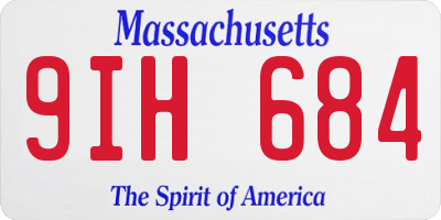 MA license plate 9IH684