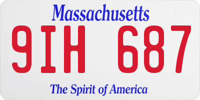 MA license plate 9IH687