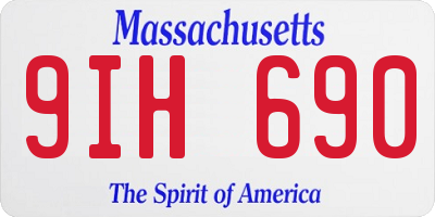 MA license plate 9IH690