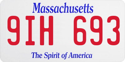 MA license plate 9IH693