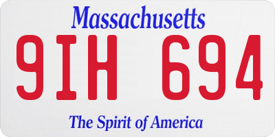 MA license plate 9IH694