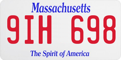 MA license plate 9IH698