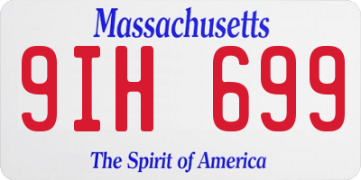 MA license plate 9IH699
