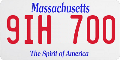 MA license plate 9IH700