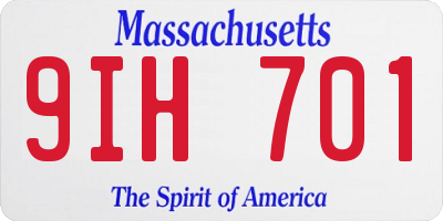 MA license plate 9IH701