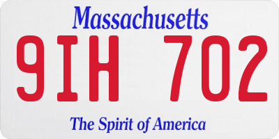 MA license plate 9IH702