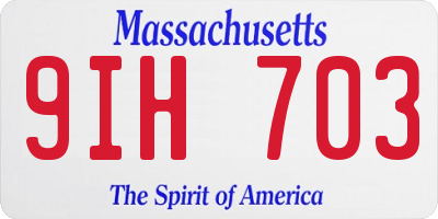 MA license plate 9IH703