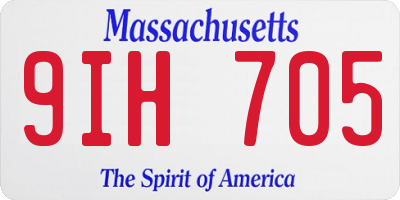 MA license plate 9IH705