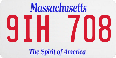 MA license plate 9IH708