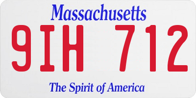 MA license plate 9IH712