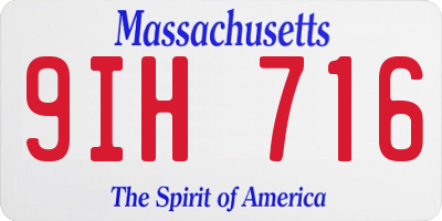 MA license plate 9IH716