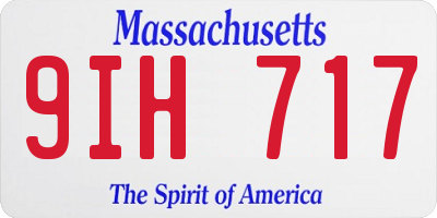 MA license plate 9IH717
