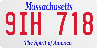 MA license plate 9IH718