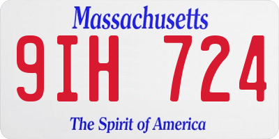 MA license plate 9IH724