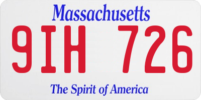 MA license plate 9IH726