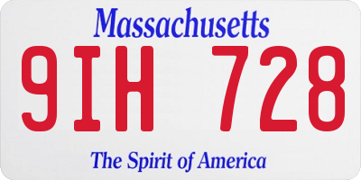 MA license plate 9IH728