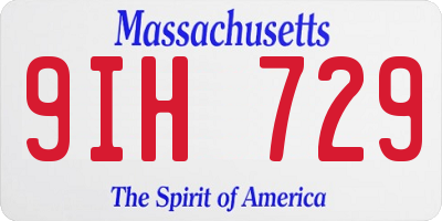 MA license plate 9IH729