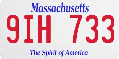 MA license plate 9IH733