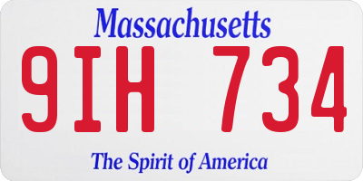 MA license plate 9IH734