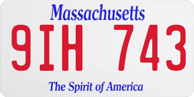 MA license plate 9IH743