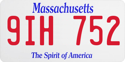 MA license plate 9IH752