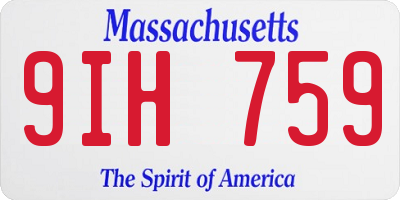 MA license plate 9IH759