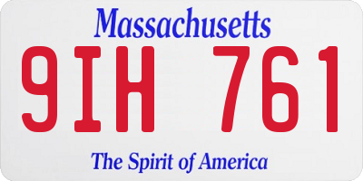 MA license plate 9IH761