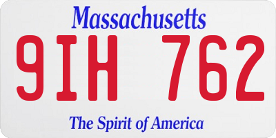 MA license plate 9IH762