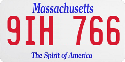 MA license plate 9IH766