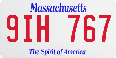 MA license plate 9IH767
