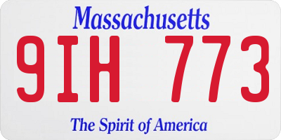 MA license plate 9IH773