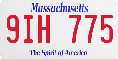 MA license plate 9IH775