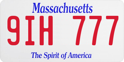 MA license plate 9IH777