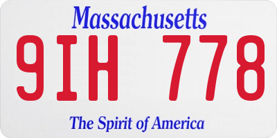 MA license plate 9IH778