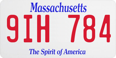 MA license plate 9IH784