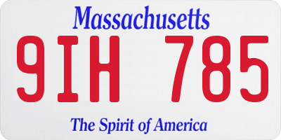MA license plate 9IH785