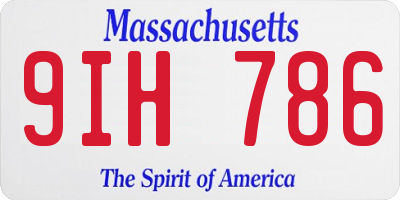 MA license plate 9IH786