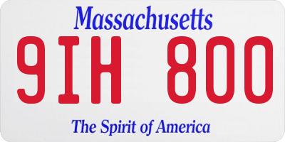 MA license plate 9IH800