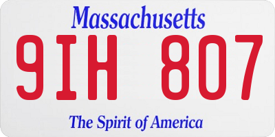 MA license plate 9IH807