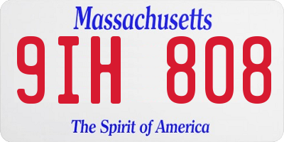 MA license plate 9IH808
