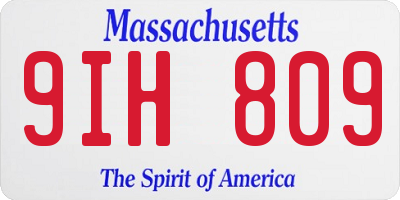 MA license plate 9IH809
