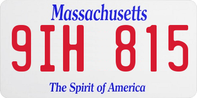MA license plate 9IH815