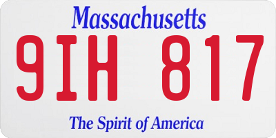 MA license plate 9IH817