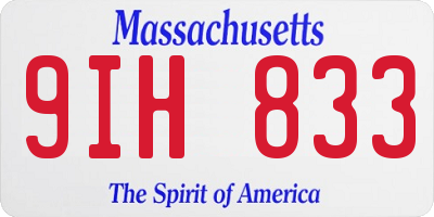 MA license plate 9IH833