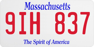 MA license plate 9IH837