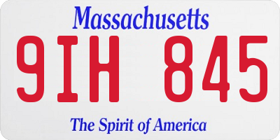 MA license plate 9IH845