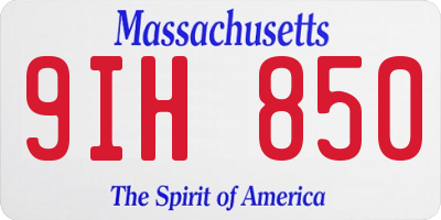 MA license plate 9IH850